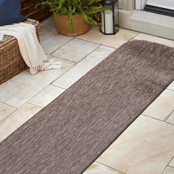 Miles Modern Minimalist Radius Corner Solid Indoor/Outdoor Area Rug